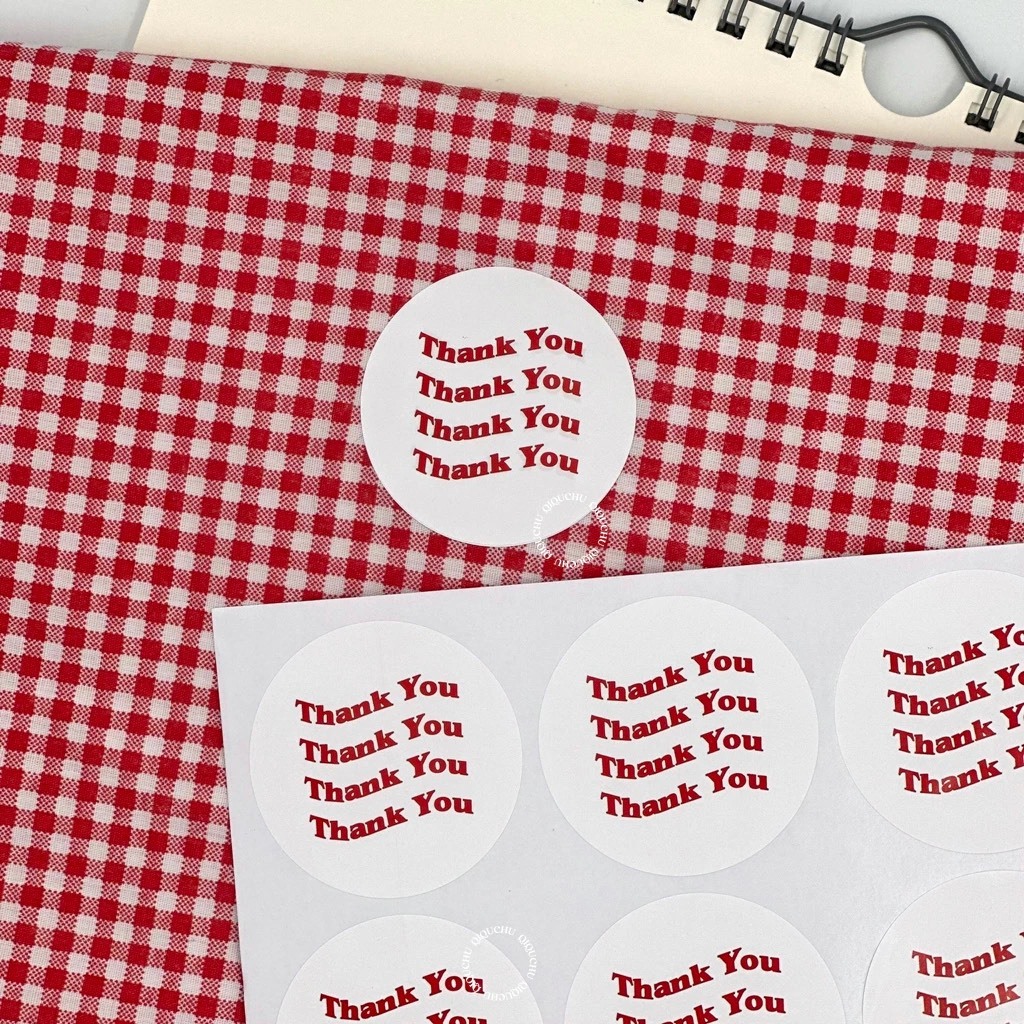 [พร้อมส่ง🇹🇭] (แพค60ดวง) สติ๊กเกอร์ "thank you so much~♥"