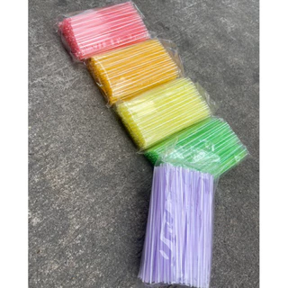 [ถูกสุด] หลอด หลอดดูดน้ำ (สั้น-ยาว-บิ๊ก) หลอดชานม ขายทีละ1ห่อ หลอดพลาสติก หลอดทำโมบาย หลอดเสียบไม้กฐิน คละสี