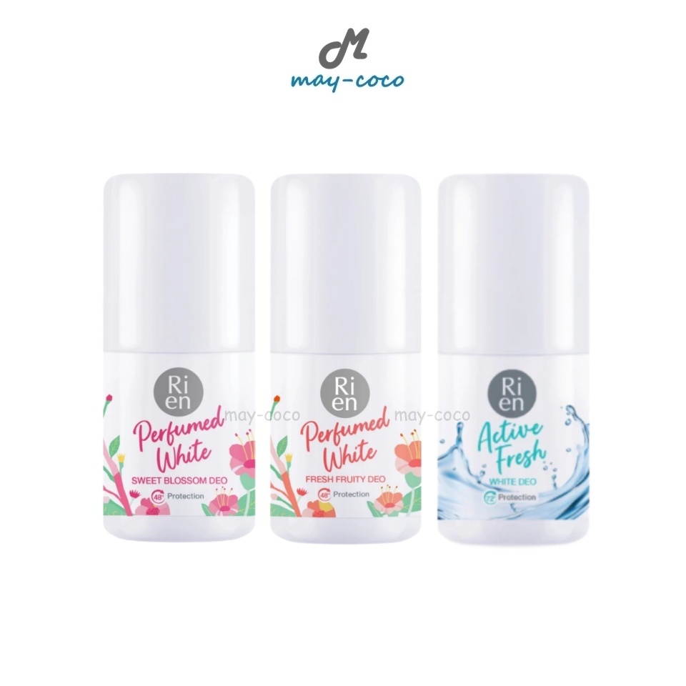 ถูก/แท้/มีไลฟ์ โรลออน Ri en Perfumed White Deo ริเอ็น ระงับกลิ่นกาย อ่อนโยน สบายผิว กลิ่นหอม ตัวหอม สดชื่น ละมุน