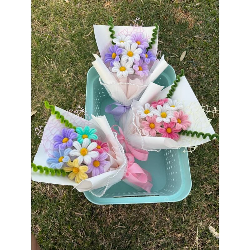 ดอกเดซี่ลวดกำมะหยี่ 7 ดอก (สูงประมาณ30-35cm)