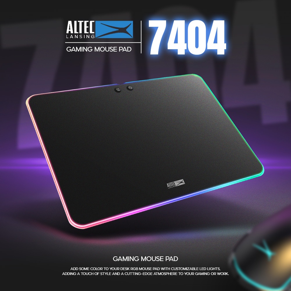 Altec Lansing mousepad รุ่น 7404 แผ่นรองเมาส์สำหรับเล่นเกมส์ มีไฟ RGB เชื่อมต่อ USB