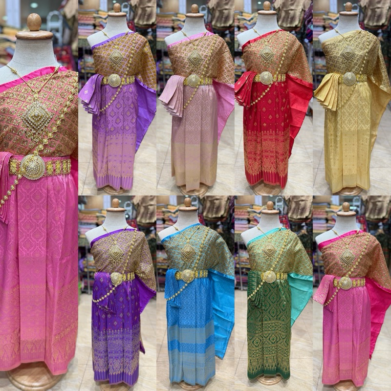 ชุดไทยเด็ก สไบกากเพชร+ผ้าถุงชายภัทร👧🏻