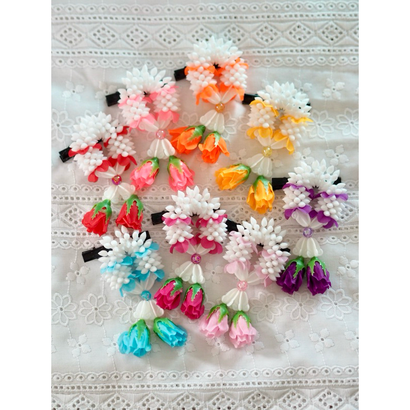 กิ๊บพวงมาลัยดอกไม้ สีสดใส รับสงกรานต์ – โปรปัง