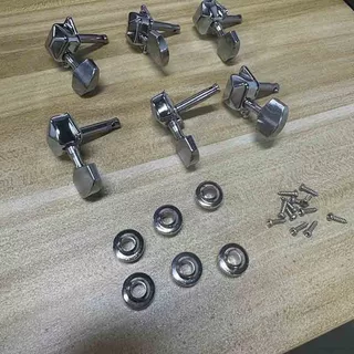 6PCS Guitar String Tuning Peg Metal Semi-Closed Button Tuner สำหรับกีตาร์ไฟฟ้า Guitar Tuning Machine Head ลูกบิดกีต้าร์