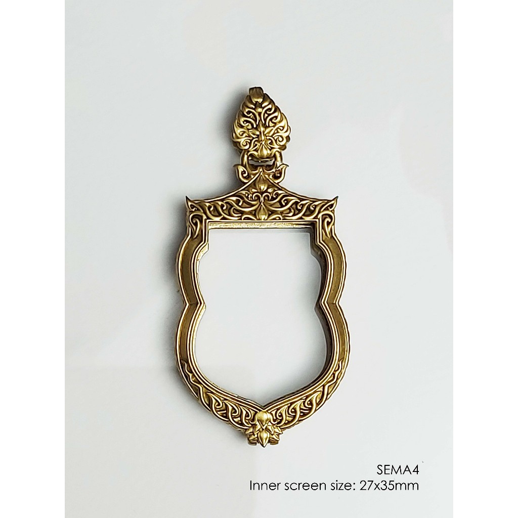 SEMA4Brass Sema amulet casing 27x35mm กรอบพระ ทองเหลือง ทรงเสมา