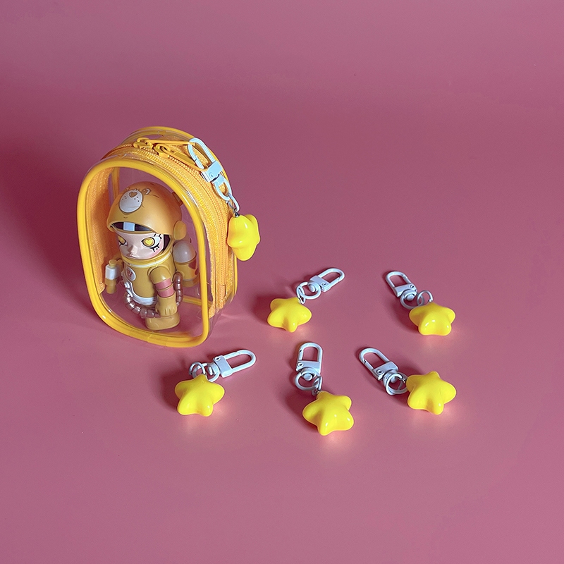 พวงกุญแจ จี้รูปดาวสีเหลือง สำหรับห้อยโทรศัพท์มือถือ LABUBU หรือกระเป๋า ART TOY น่ารัก พร้อมส่ง