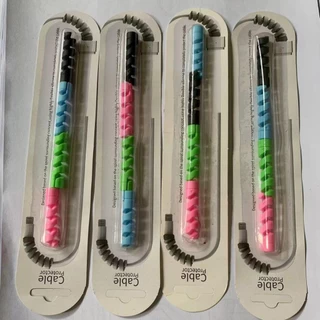 4PCS เกลียวถนอมสายชาร์จ ชุดป้องกันสายเคเบิล สายโทรศัพท์เกลียว -CY
