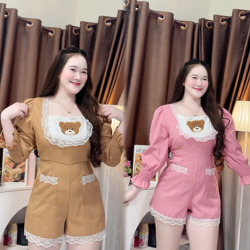 จั๊มกางเกงแขนยาวแต่งกระเป๋าน้องหมี ( Bear-9 ) 🐻💖