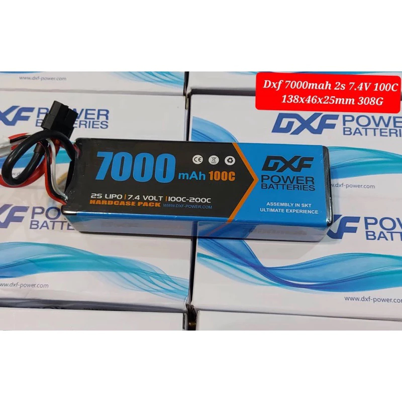 DXF 7000mah 7.4V (2S) / 11.1V (3S) / 14.8V (4S) 100C (เคสแข็ง) hardcase แบต ลิโพ รถ บังคับวิทยุ