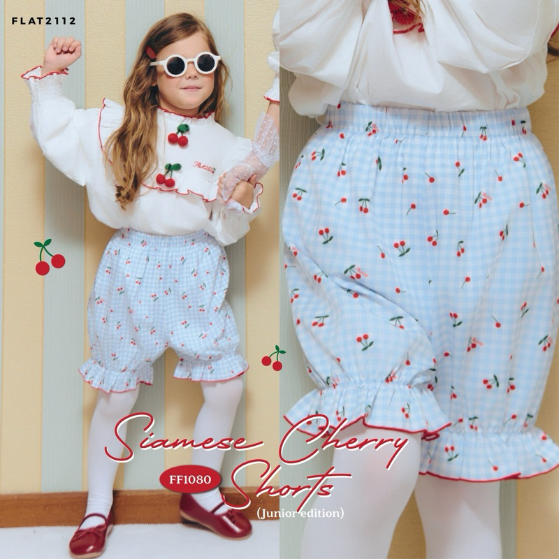 FLAT2112 FF1080 : SIAMESE CHERRY SHORTS (Junior edition) กางเกงขาสั้น กางเกงจั๊มขา ชุดสงกรานต์ ชุดเด็ก