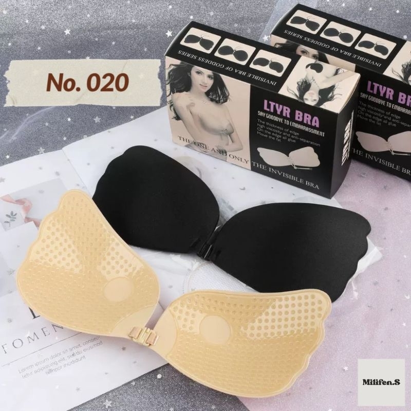 Milifen บราปีกนก รุ่นตะขอหน้า 020 กาวเหนียว กันน้ำได้ดี เว้นกาวตรงจุก มี 2 สี