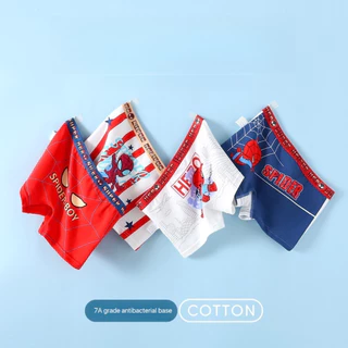 กางเกงในเด็กผู้ชาย เด็กโต/เด็กเล็ก/Boy/Children/underwear ผ้าฝ้ายแท้100% 2-13ขวบ/บ๊อกเซอร์เด็กชายระบายอากาศ(4ตัว/แพ็ค)