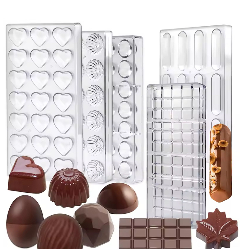 พิมพ์ช็อคโกแลต ช็อคบาร์ ลูกอม Bon Bon Chocolate โพลีคาร์บอเนต classic 3D Polycarbonate Chocolate Mou