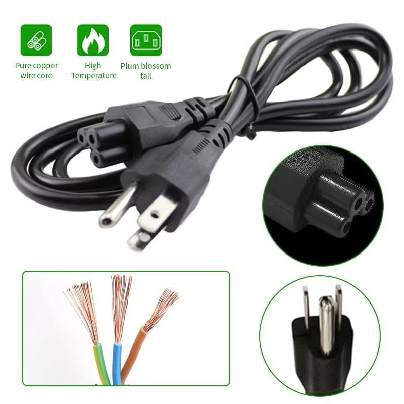สายไฟ AC 3 รูกลม(แบบที่เสียบ Adapter Notebook) หัวปลั๊ก3ขามีกราวด์ AC Power Cord for Notebook Adapte