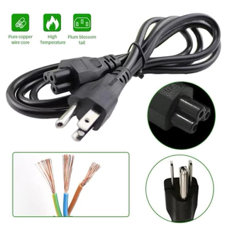 สายไฟ AC copper แท้ 100% แบบ 3 รู ปลั๊กเสียบแบบ 3 ขา สำหรับเชื่อมต่อ adapter notebook (ยาว1.5เมตร)