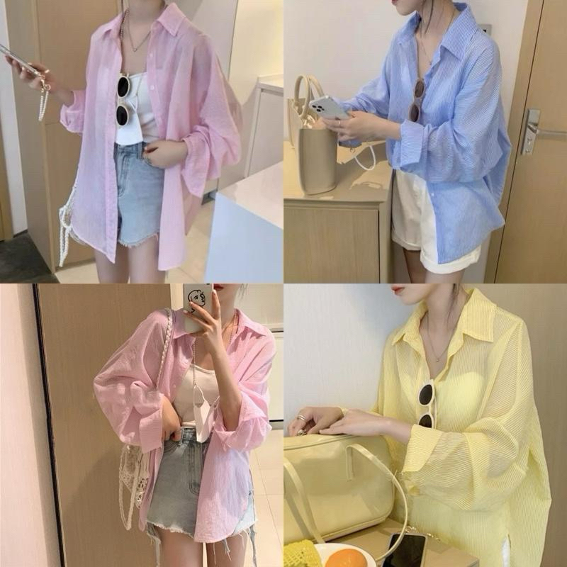 เสื้อคลุมผ้าบางนุ่ม ใส่สบาย แต่งตัวลุคชิวๆ คลุมกันแดด ฟีลไปทะเลได้ #CN17