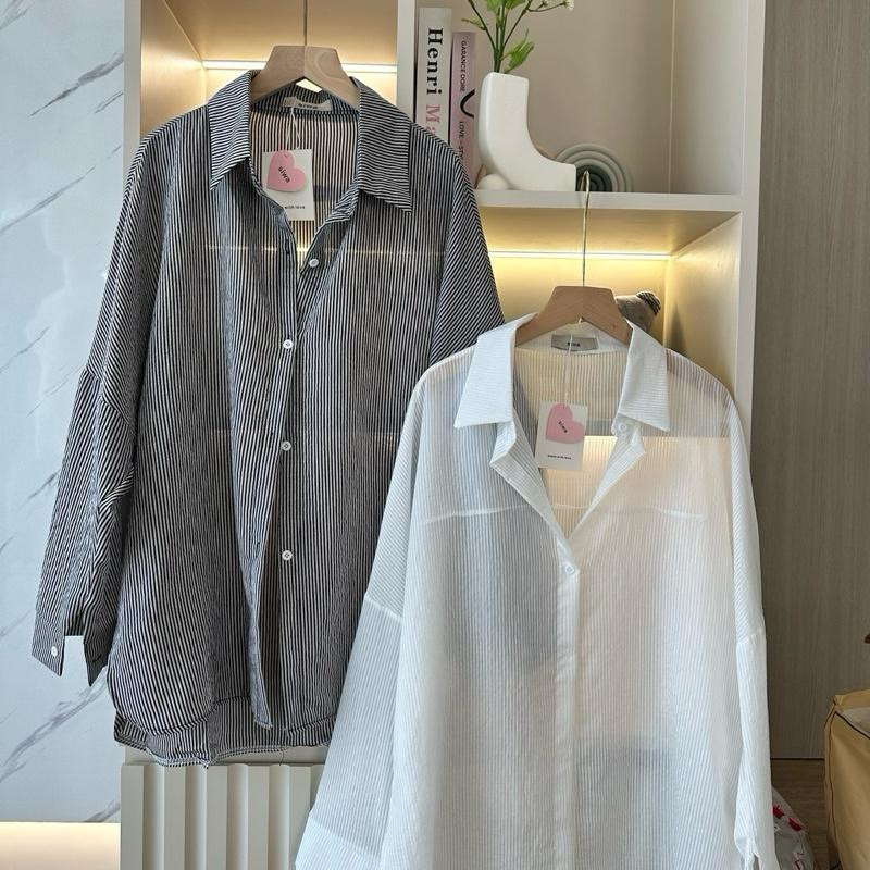 เสื้อคลุมผ้าบางนุ่ม ใส่สบาย แต่งตัวลุคชิวๆ คลุมกันแดด ฟีลไปทะเลได้ #CN17 - รูปที่ 3