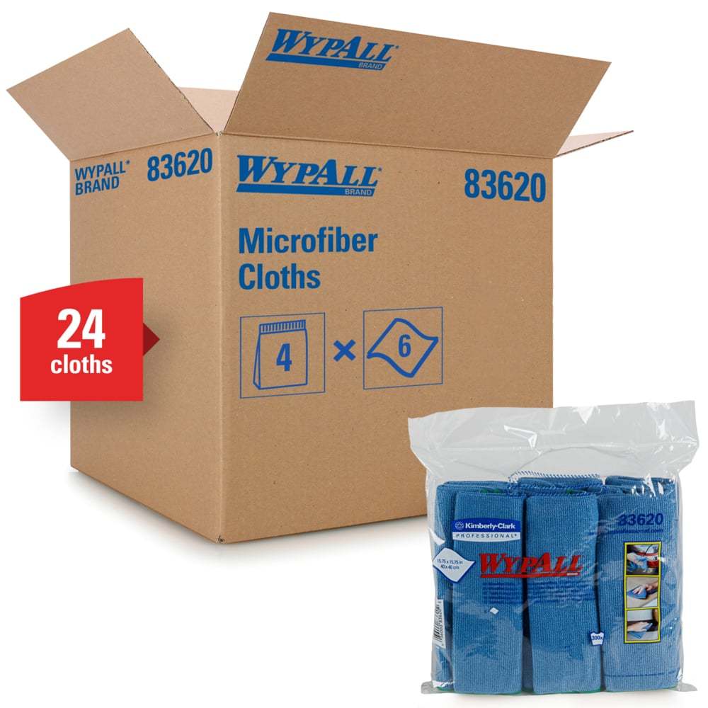 ผ้าไมโครไฟเบอร์ ผ้าเช็ดอเนกประสงค์ - Wypall Microfiber Cloth สีฟ้า [24 ผืน/ลัง]
