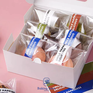 Baking barn (100 ดวง/แพค) ถุงซีลคุกกี้ ถุงบราวนี่ (พร้อมสติกเกอร์) ใส่เบเกอรี่ (10*15cm) ใส่ขนม ถุงสบู่ Cookie bag