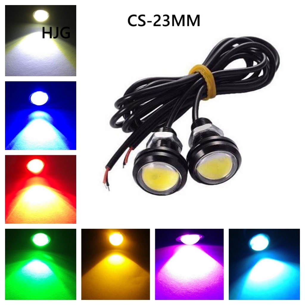 ไฟตาแมว 23mm DIY LED มอเตอร์ไซค์ 12v 3w มี1อัน/1คู่