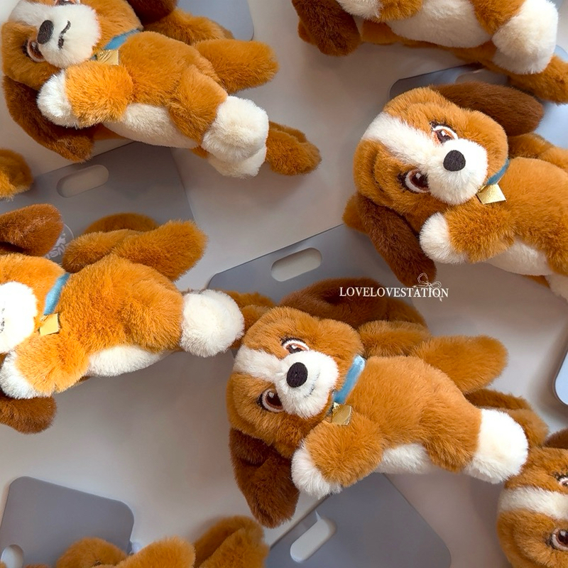พร้อมส่ง🐶🤎กิ๊บหนีบผม Lady (Lady and the Tramp)Hair Clip with Hug, Stuffed Animal Style 🇯🇵
