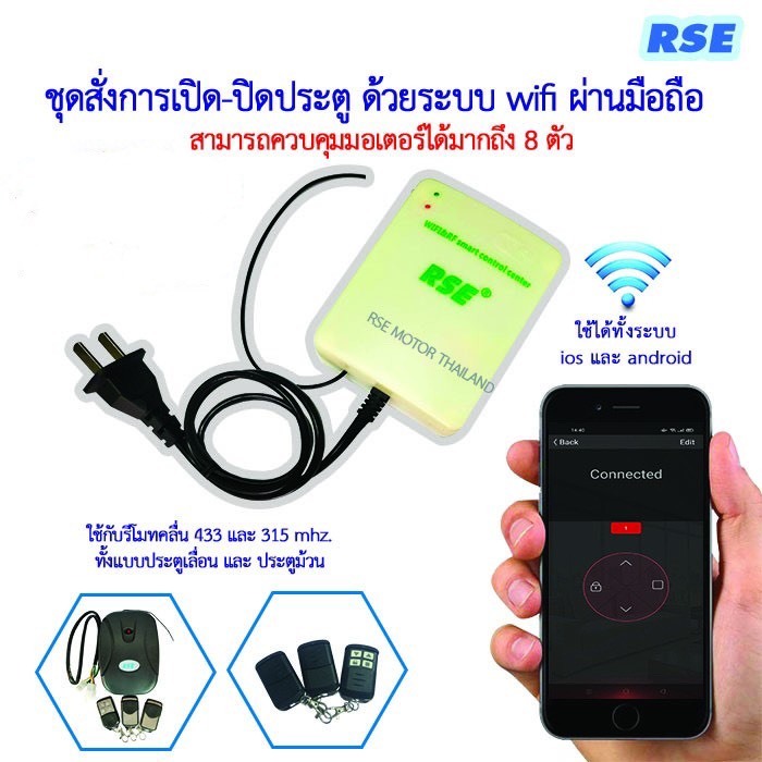 กล่องชุดรับสัญญาณไวไฟ ใช้ได้กับมอเตอร์ประตูรีโมท ทั้งแบบ ประตูเลื่อน และ ประตูม้วน