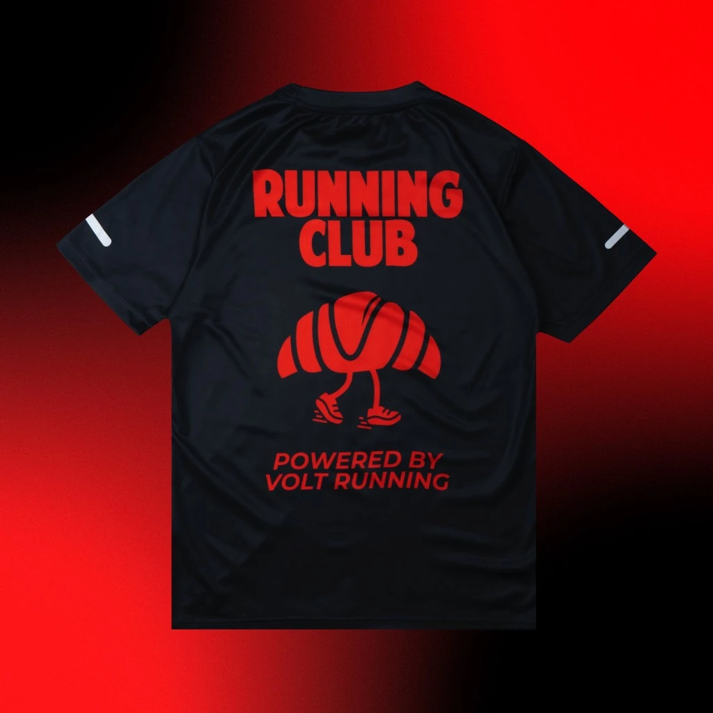 VOLT RUNNING x NAMWAN เสื้อวิ่งแขนสั้น รุ่น ACCE 004 Running Club สีเทา