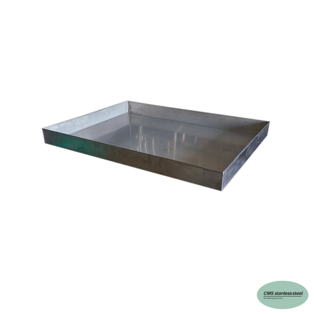 CMS  กระบะซีฟู้ด stainless steel tray ถาดสเตนเลส ขอบตรง ขนาด90*120ซม. ขอบสูง10ซม.