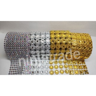 สังวาลย์สีเงิน-ทอง 15-25 มิล พลอยสีรุ้ง 8 มิลยาว 1 หลา มีหลา…