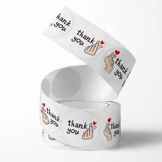 500ดวง สติ๊กเกอร์ขอบคุณ ติดกล่อง ติดแก้ว น่ารัก ตกแต่ง สำเร็จรูป Sticker Thankyou K03