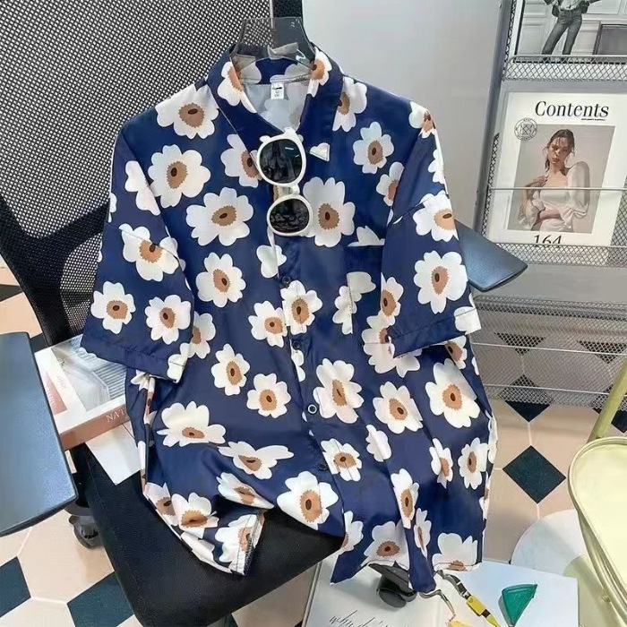 เสื้อฮาวายแขนสั้นลายวินเทจ ไซส์โอเวอร์ผ้าพรีเมียมเชิ้ตลายดอก ใส่สบายไม่ร้อน เหมาะเล่นน้ำสงกรานต์ - รูปที่ 5