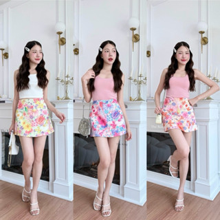 กระโปรงกางเกงเต็มตัวใส่ไม่โป้ซิปข้างผ้าพิมพ์ดอกรับsummerฉ่ำๆ…