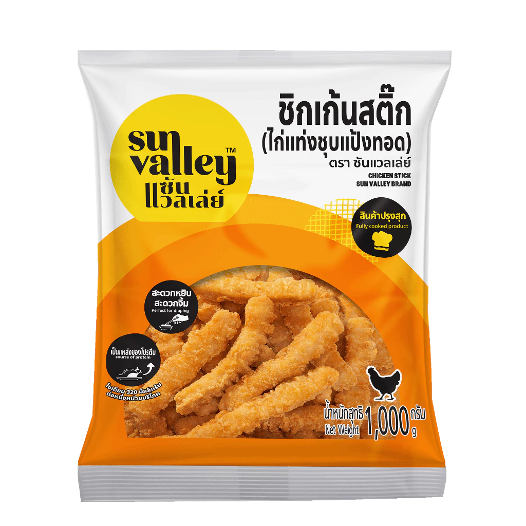 ซันแวลเล่ย์ ชิกเก้นสติ๊ก(ไก่แท่งชุบแป้งทอด) (Chicken Stick  Sun Valley Brand) 1 KG. thumbnail 3