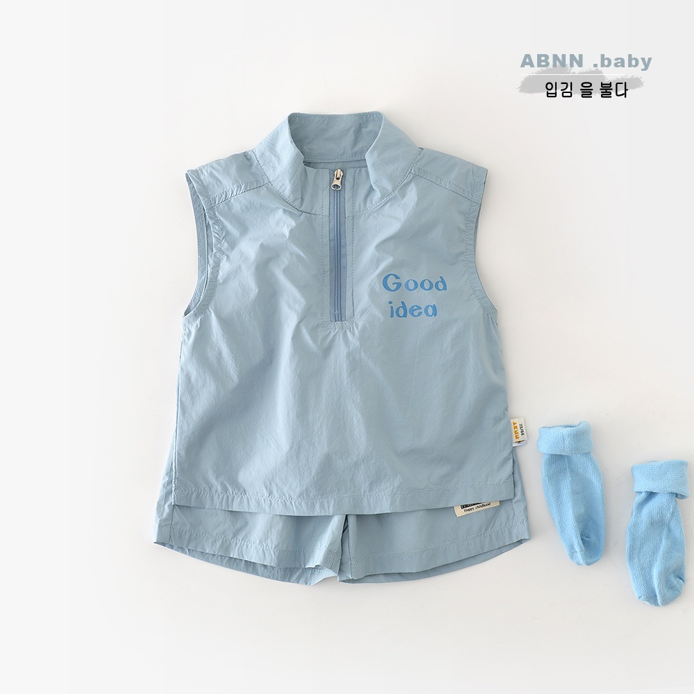 NT​ Baby​ - 114 (สินค้า​พ​ร้​อ​มส่ง) เสื้อกั๊กเด็กพิมพ์ลาย เซ็ท2ชิ้น ชุดแขนกุด ผ้าไนลอนบางเบา ใส่สบาย ระบายอากาสได้ดี