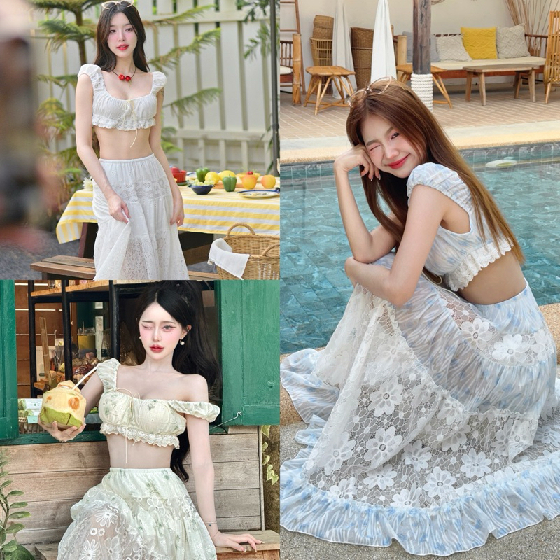 ขนมชั้น เสื้อครอปและ/หรือกระโปรงยาว narystudio