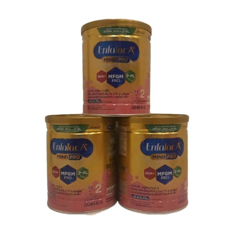 (3 กระป๋อง ขนาด 400×3= 1,200 กรัม ) Enfalac A+ Mindpro สูตร 2 ( เอนฟาแล็ค เอพลัส มายด์โปร สูตร 2 )