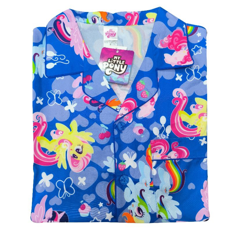 [F] LL ชุดนอนผ้าไหม Silk ลายโพนี่ Pony แขนยาวขายาว LL ลิขสิทธิ์แท้ประเทศไทย Made in Thailand