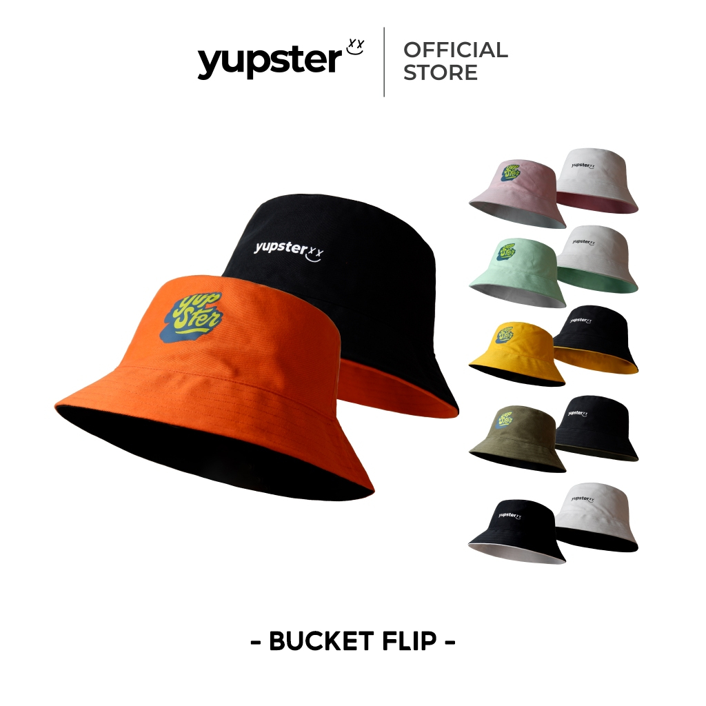 YUPSTER หมวกบักเก็ต รุ่น BUCKET FLIP [ สวมได้ 2 ด้าน 2 สี ] หมวกแฟชั่น หมวกแคมป์ปิ้ง หมวกกันแดด บัคเก็ต