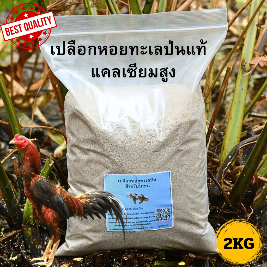 เปลือกหอยป่น หอยกระซ่าบด แคลเซียมสูง สูตรบำรุงไก่ชน รับประกันของแท้ บรรจุ2กิโลกรัม