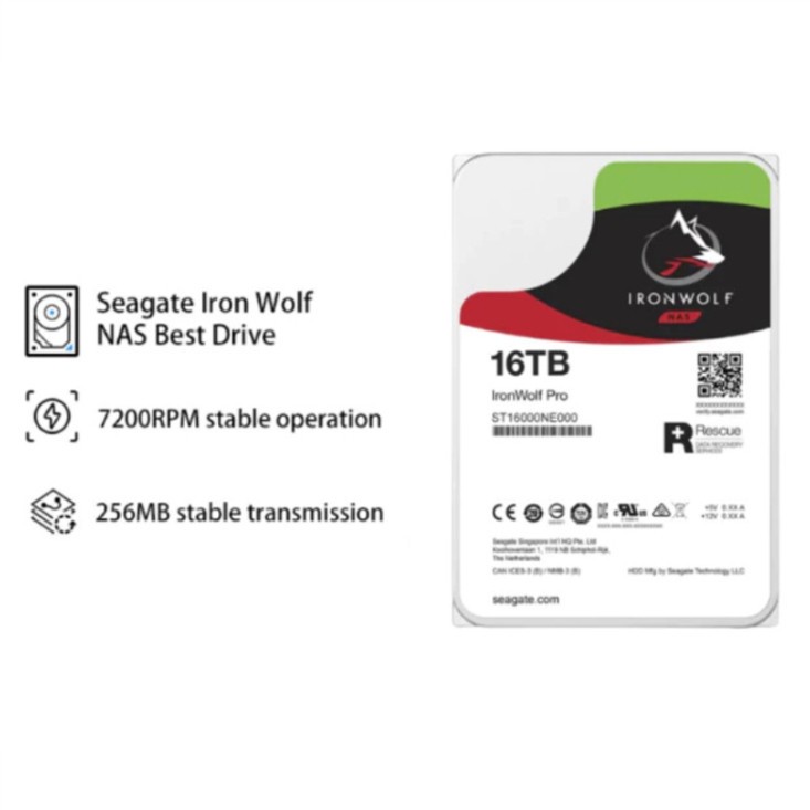 seagate ironwolf pro 16TB Hard Drive 3.5 Internal SATA 7200 RPM (ST16000NE000)