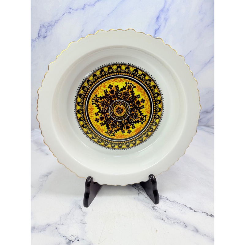 ชามเซรามิกขอบทอง ขนาด 24X6cm. ยี่ห้อ S.K.CHINA  MADE IN CHINA (Pluto1: 12)