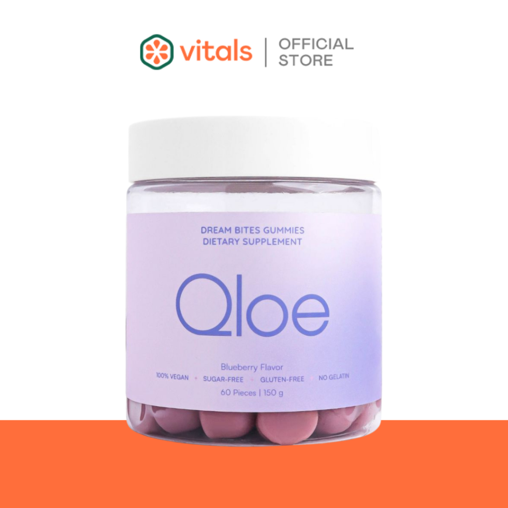 (Clearance Sale 🔥) Qloe Dream Bites Gummies l โคล วิตามินกัมมี่ช่วยนอนหลับ - Blueberry (60 pieces)