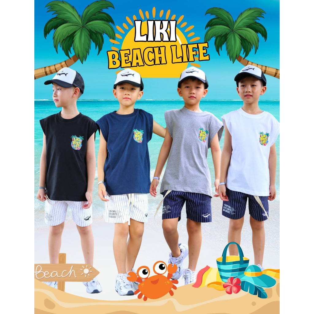 เสื้อยืดเด็กแขนกุด "LIKI X BEACH LIFE" ต้อนรับซัมเมอร์ได้สนุกกับบรรยากาศทะเลสุดชิลล์ดีไซน์พิเศษที่ถ่ายทอดกลิ่นอายฤดูร้อน