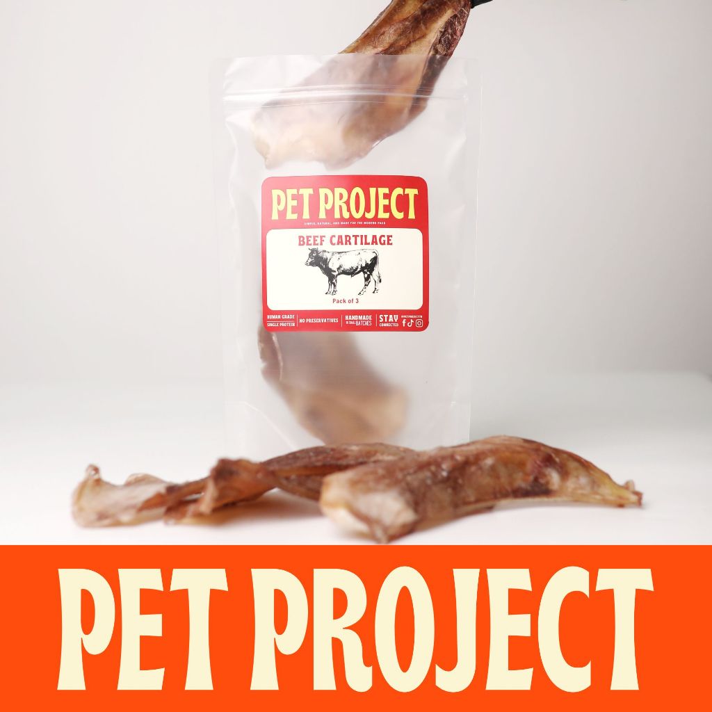 Pet Project กระดูกอ่อนวัว Beef Cartilage ขนมแทะสุนัข ธรรมชาติ 100%