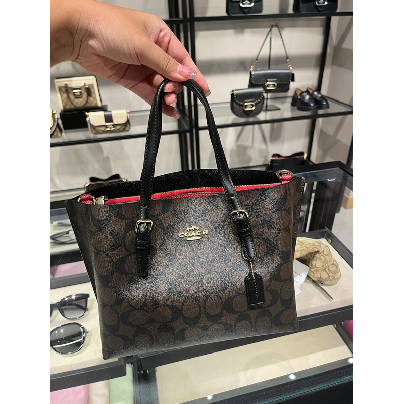 COACH Mollie Tote In Signature Canvas ของแท้ กระเป๋าช้อปปิ้งและเดินทางขนาดใหญ่