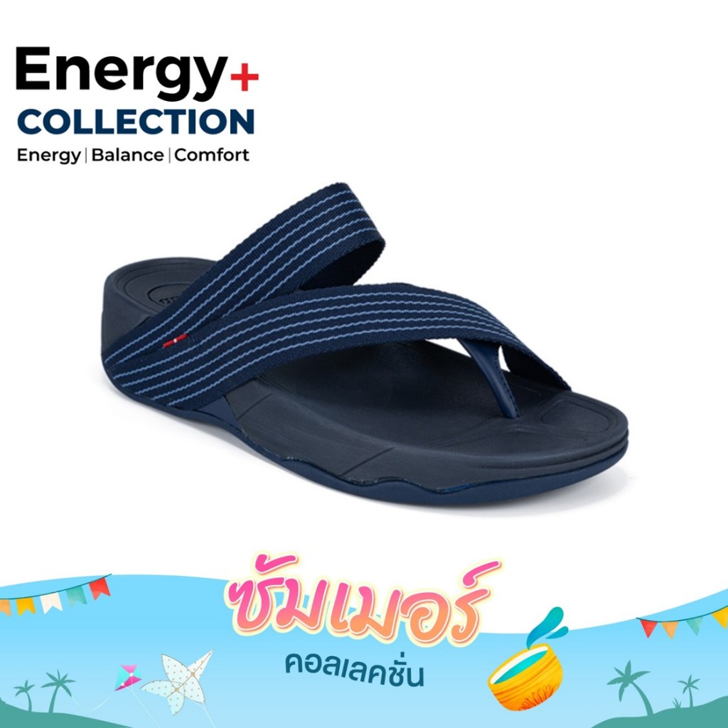 [New Arrival] Bata บาจา Energy+ รองเท้าแตะหูหนีบแฟชั่น สายผ้าไนลอน ยอดฮิต สวมใส่ง่าย สำหรับผู้หญิง สีกรมท่า รหัส 4719414