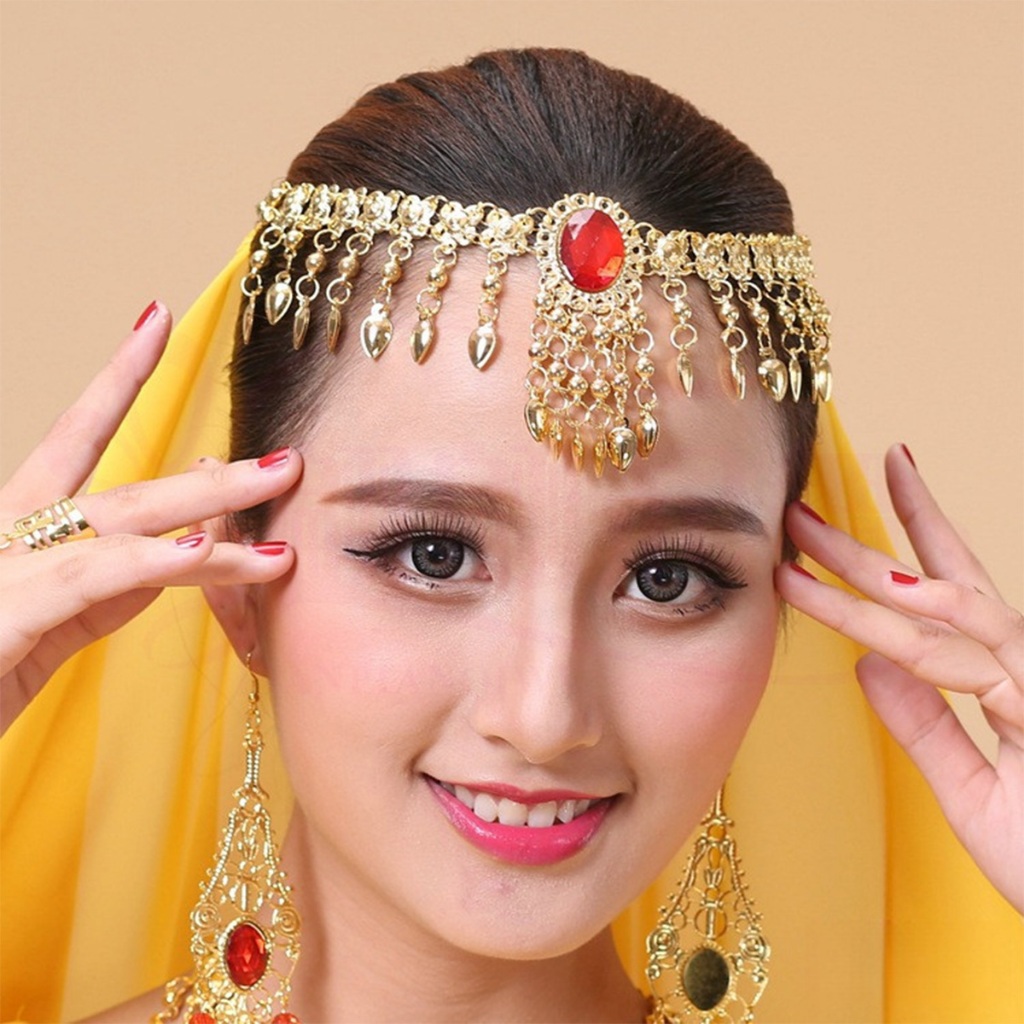 คูปองสุดคุ้ม！ ชุดสร้อยคอเต้นรําท้องสีทอง คัดหัว โซ่อุปกรณ์เต้นรําอินเดีย สร้อยอิสลาม ประดับเพชร แฟชั่นผู้หญิง - รูปที่ 7