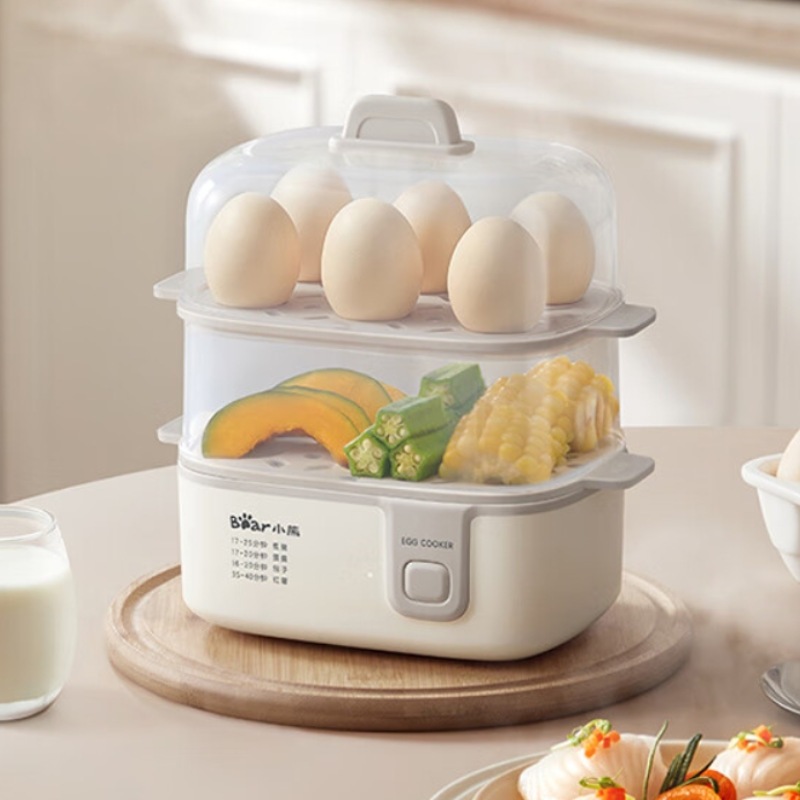 Bear เครื่องต้มไข่ เครื่องนึ่งไข่ Electric Egg Boiler ที่ต้มไข่ เครื่องทำไข่ลวก ความจุ 12 ฟองเครื่องนึ่งไข่ในครัวเรือนสอ