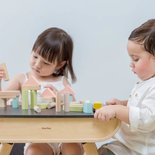 PlanToys ของเล่นไม้ 5507 40 Unit Blocks ชุดบล็อก 40 ชิ้น เสริมพัฒนาการ สำหรับเด็กอายุ 18 เดือน ขึ้นไป