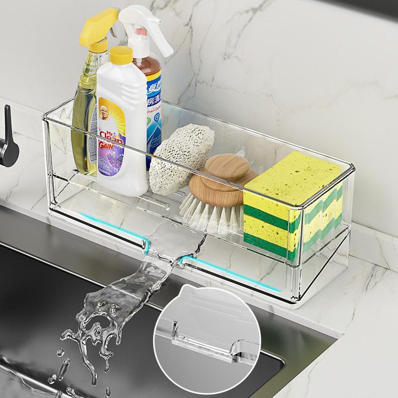 ชั้นวางของแบบตั้ง ที่วางฟองน้ำในครัว มีช่องระบายน้ำด้านล่าง - รูปที่ 3